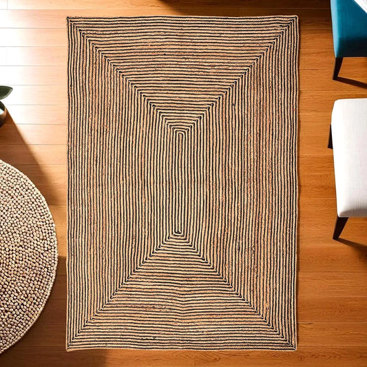 Kuber Industries 5x7 Feet Natural Look Jute Rug & Carpet for Home & Bedroom Light Brown
