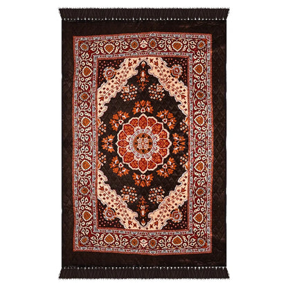 Kuber Industries Carpet Velvet Carpet-Rug for Home Decor Carpet Rug for Bedroom Dark Brown
