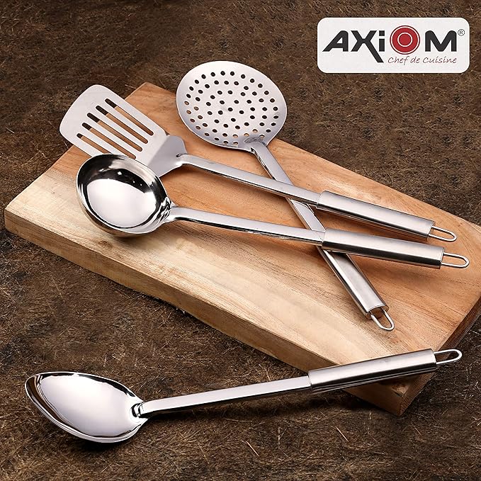 Axiom Kitchen Tools Stainless Steel Heavy Gauge Non-Stick 4 Piece Set Spatula