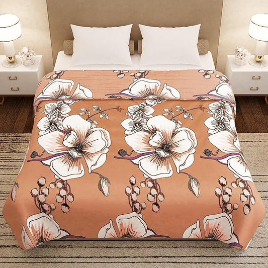 Story@Home Comforter Double Bed/Blanket Double Size Blanket White & Brown Colour