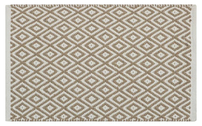 The Home Talk Weaved Cotton Rectangular Carpets Contemporary Decorators Area Rugs for Bedroom Beige