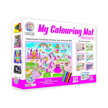Ratna's My Colouring Mat for Kids Reusable and Washable | Big Mat for Colouring | Unicorn Theme