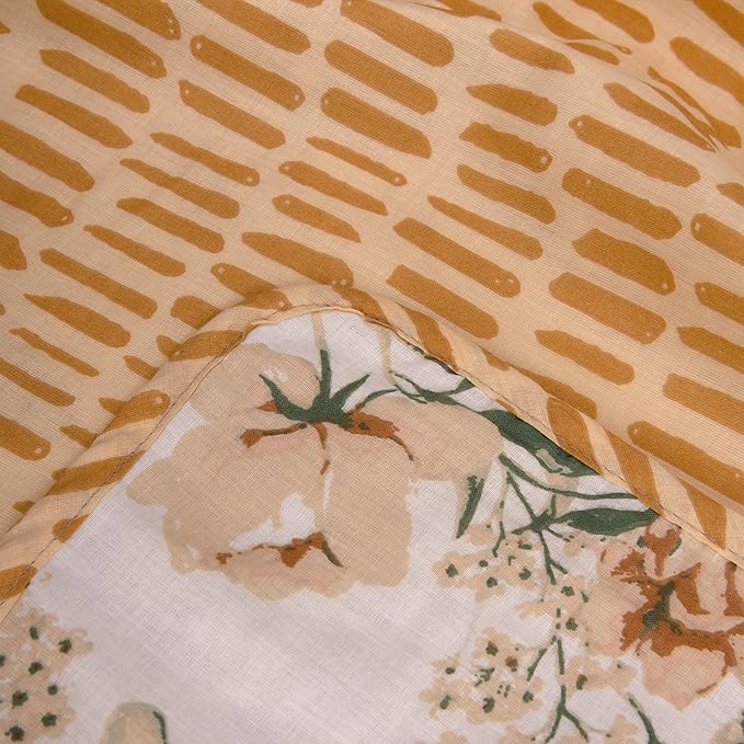 Huesland 100% Cotton Reversible Dohar Single Bed Cotton | Soft Cambric Weave, All Weather Light Ac Blanket | Blushing Blooms