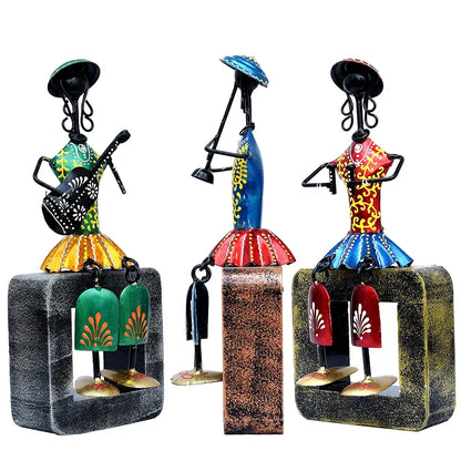 Kraftskala Musician Dolls Wall Hanging Metal Showpieces Handmade Iron