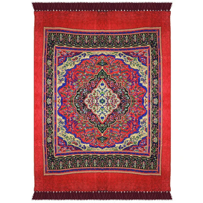 Kuber Industries Carpet Velvet Carpet-Rug for Home Decor Carpet Rug for Bedroom Red