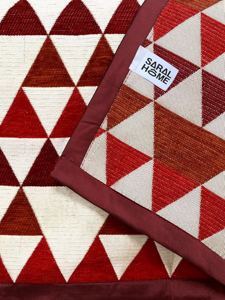 Saral Home Chenille 2 Seater Sofa Cover Throw Colour Red