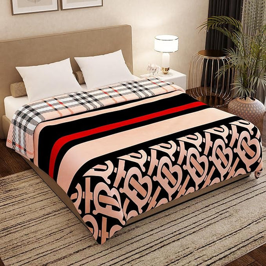 Story@Home Comforter Double Bed Blanket Double Size Blanket Beige & Black Colour