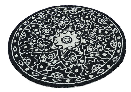 The Home Talk Tufted Round Wool Carpet Area Rugs for Living Room Bed Room