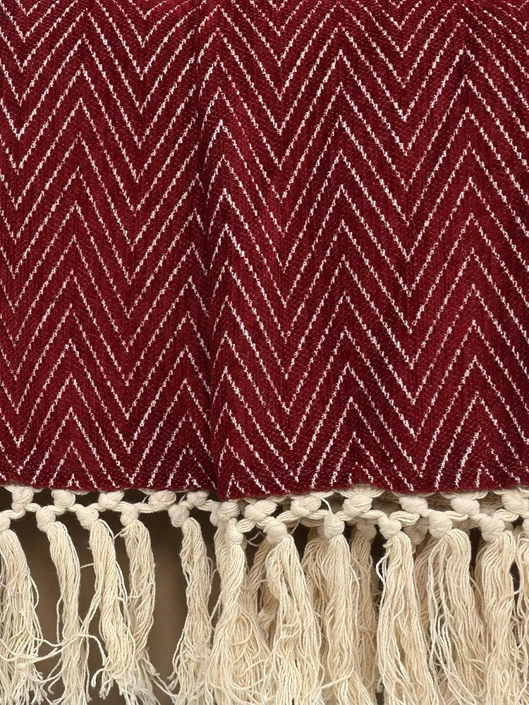 Saral Home Easy Living Home Polyester Chenille Sofa Throw Colour Maroon
