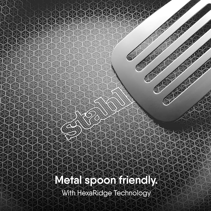 Stahl Artisan Hybrid Triply Non Stick Kadai With Lid | Stainless Steel Kadai for Cooking | Induction & Gas Stove Compatible | 4.4 L | 28 Cm