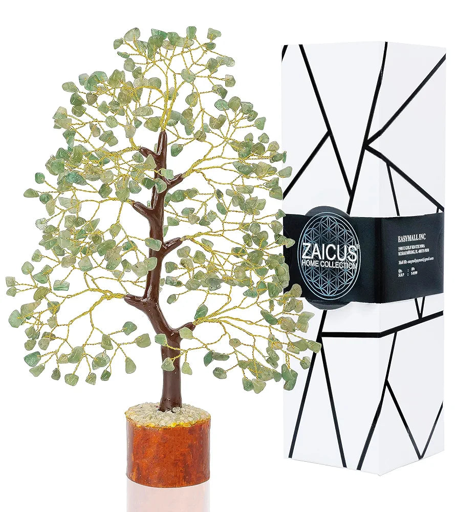 Zaicus Seven Chakra Gemstone Tree Crystal Tree of Life Feng Shui 10-12 Inch Silver Wire
