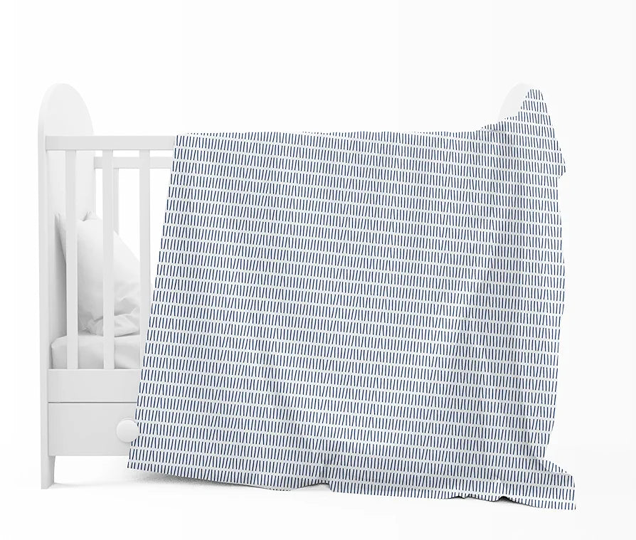 Divine Casa 120 GSM Microfiber Single Kids Dohar Soft & Lightweight Throw Blanket Craggy Lines Pattern Colour Blue Mirage