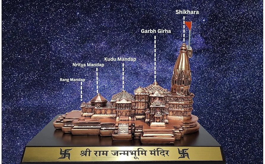 Gold Art India Ram Mandir Ayodhya Copper Antique - Minature Big