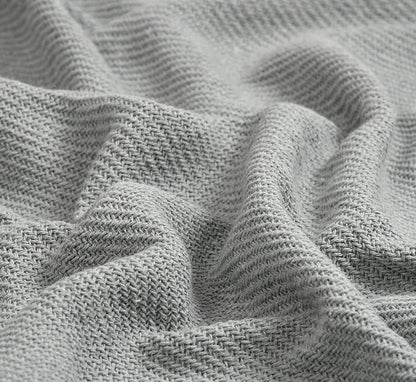 Sashaa World Solid Grey Cotton Throw Colour Light Grey