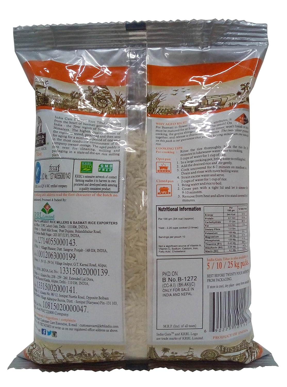 India Gate Basmati Rice Tibar - 1000 gms