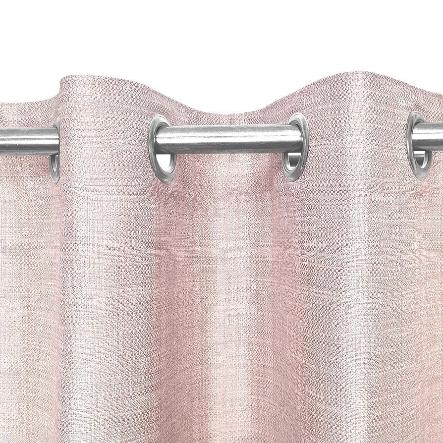 Divine Casa Textured Window Curtain 5 Feet Cameo Rose Soft Polyester Panel with Eyelets for Home Decor (Pack of 1)