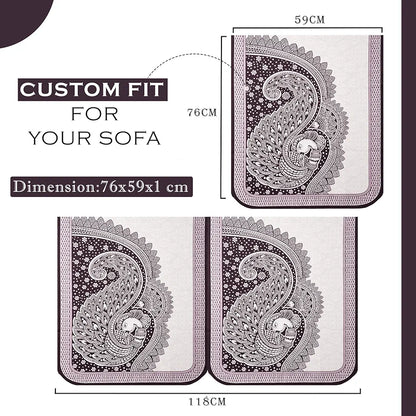 Kuber Industries Sofa Cover Net 2+1+1 Seater Sofa Slip Cover Set Mor Digital-837 Purple