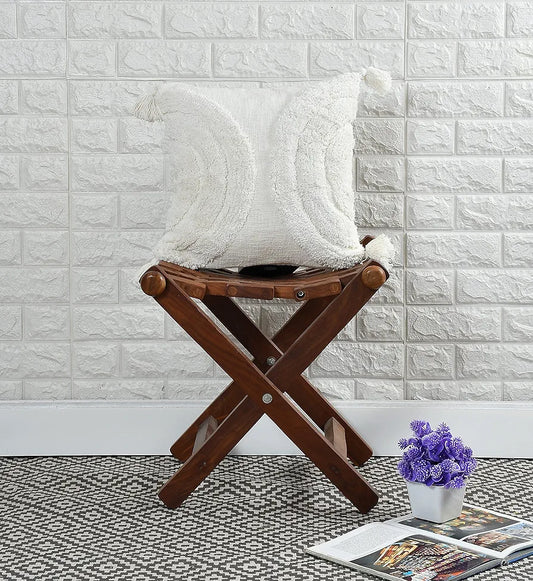 Homadorn Luxury Cotton Handmade Decorative Boho Throw Tufted Pillow Covers White