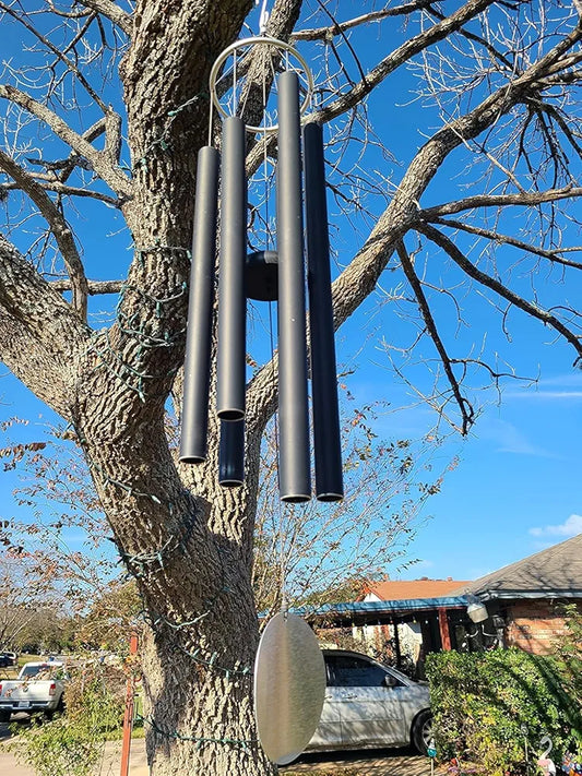 Paradigm Pictures 30.5 inch Big Wind Chimes silver black