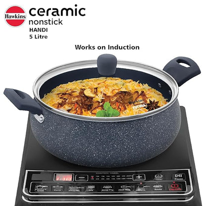 Hawkins Ceramic Nonstick Handi 5 litre Induction Biryani Pot