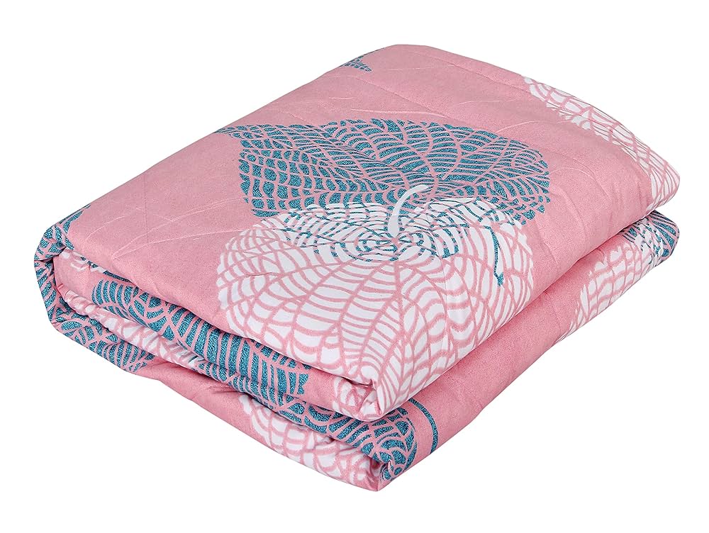 BSB Home 2nd Gen Microfiber Reversible AC Comforter Blanket for Winter Quilt Duvets for King Size Double Bed Light Green and Pink