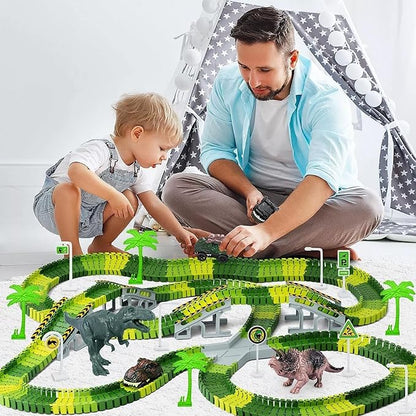 Kidology Flexible Dinosaur World Road Race Track for Kids