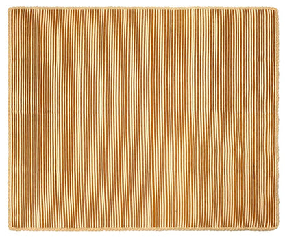 Saral Home Easy Living Polyester And Polyester Blend Striped Soft Decorative Viscose Chenille Sofa Covers/throw Colour Gold & Gold