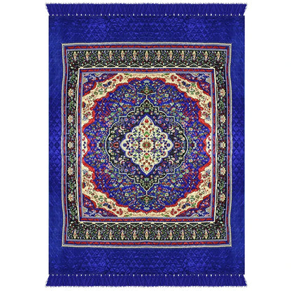 Kuber Industries Carpet Velvet Carpet-Rug for Home Decor Carpet Rug for Bedroom Blue