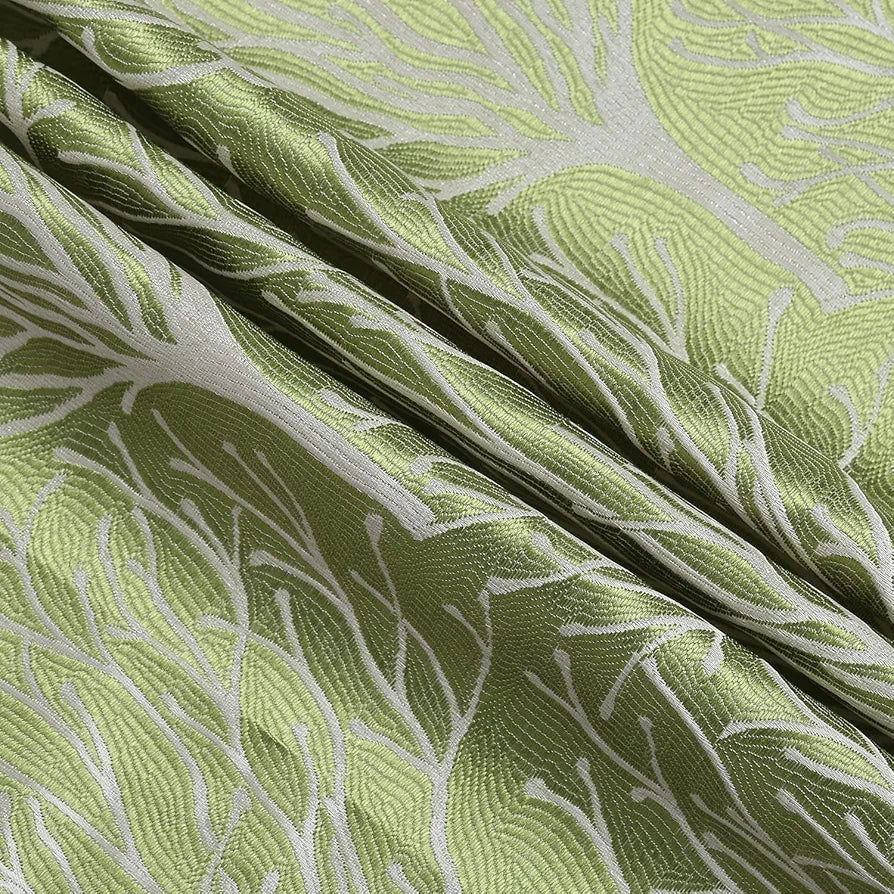 Cloth Fusion Jacquard Long Door Curtain 9 feet Set of 2 Green 02