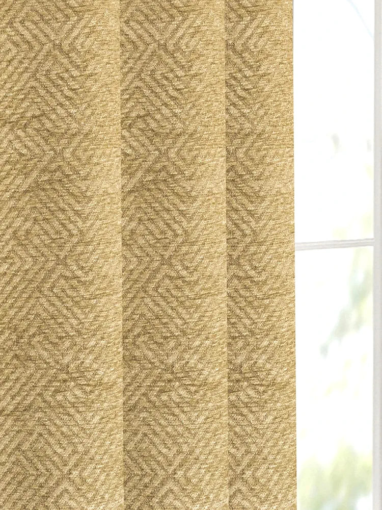 Saral Home Pacman Chenille Blackout Door Curtains 1pc Gold