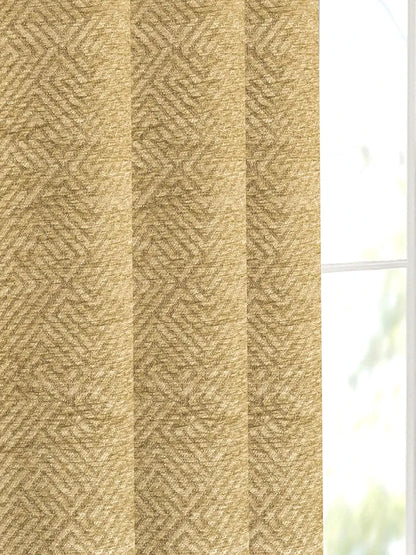 Saral Home Pacman Chenille Blackout Long Door Curtains 1pc Colour Gold
