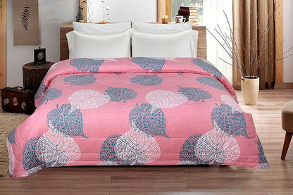 BSB Home 2nd Gen Microfiber Reversible AC Comforter Blanket for Winter Quilt Duvets for King Size Double Bed Light Green and Pink