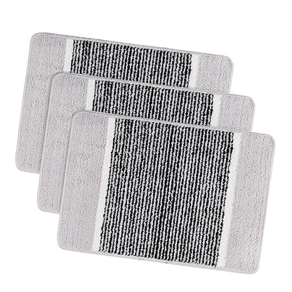 Kuber Industries Anti-Skid Water-Absorbent Door Mats for Home Micro Diamond Lining Light Grey