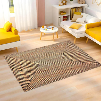 Kuber Industries 5x7 Feet Natural Look Jute Rug & Carpet for Home & Bedroom Light Brown