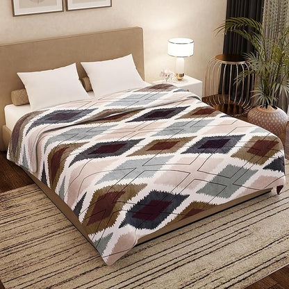 Story@Home Blanket Polyester All-Season AC Comforter Double Bed Blanket White & Grey