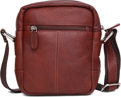WildHorn Leather Sling Messenger Bag for Men I Multipurpose Crossbody Bag I Travel Bag with Adjustable Strap I Utility Bag I Dimension : L-6 inch W-2.7 inch H-8.5 inch
