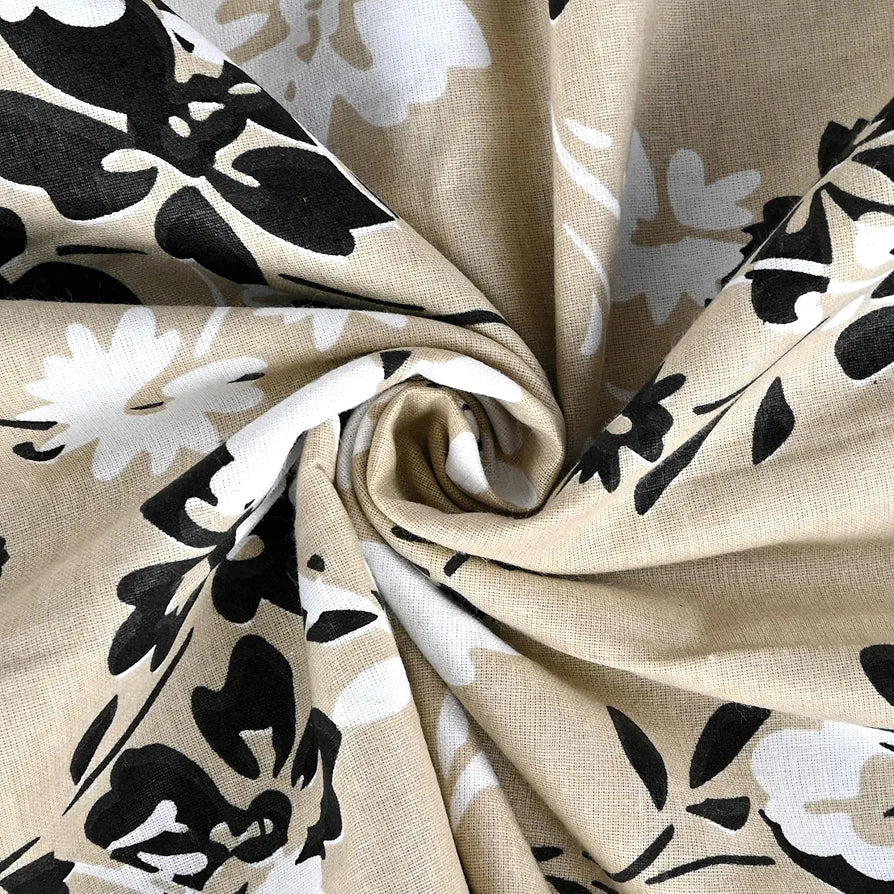 Divine Casa 100% Cotton Double Bed Dohar Lightweight & Breathable AC Blanket Colour Ivory & Sunflower Yellow