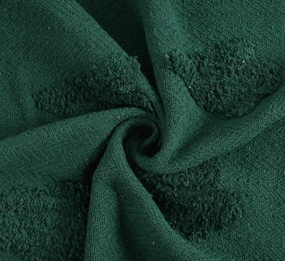 Sashaa World Green Cotton Throw Colour Dark Green