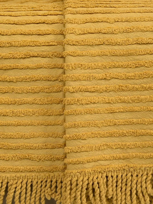 Saral Home Barkha Stripe Cotton 2 Seater Sofa Throw Colour Beige