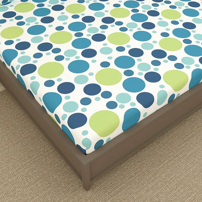 Divine Casa 100% Cotton 144 TC Bedsheet for Double Bed King Size Bedsheet with 2 Pillow Covers Colour Blue Lagoon
