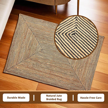 Kuber Industries 5x7 Feet Natural Look Jute Rug & Carpet for Home & Bedroom Light Brown