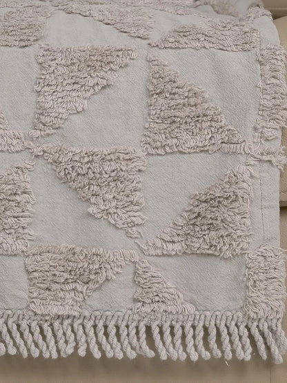 Saral Home Soft Cotton Tufted 1 Seater Sofa Cover Throw Grey