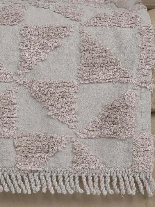 Saral Home Soft Cotton Tufted 1 Seater Sofa Cover Throw Grey