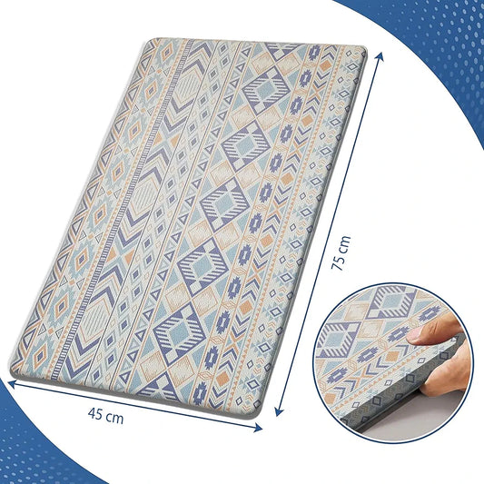 Luxe Home Columbo Anti-Fatigue Kitchen Mat Cushioned Comfort Mat Southwestern Geometric Pattern Standing Desk Mat Colour Multicolour