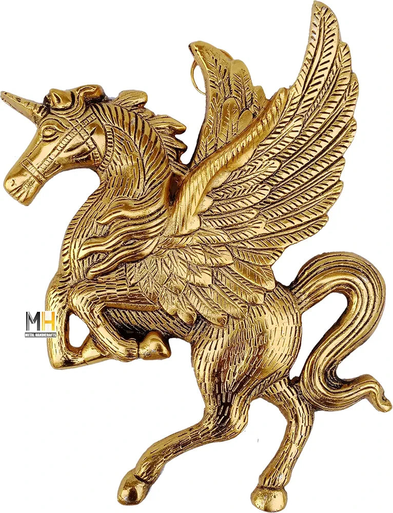 Chhariya Crafts Metal Horse Statue Flying Angel Horse Showpieces