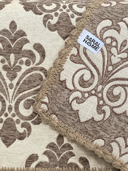 Saral Home Chenille 1 Seater Sofa Cover Throw Colour Grey