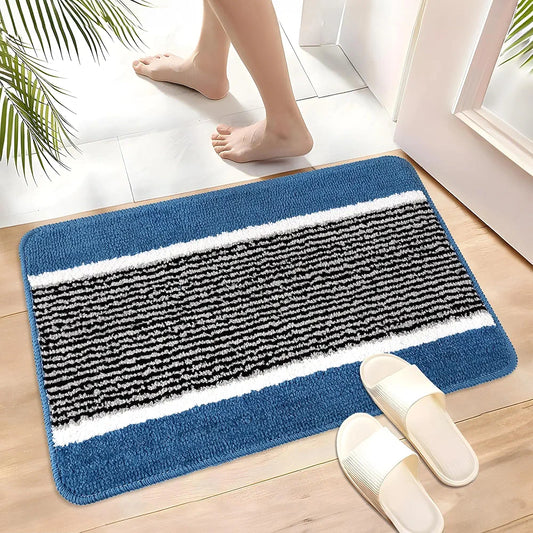 Kuber Industries Anti-Skid Water-Absorbent Door Mats for Home Micro Wings Lining Sky Blue