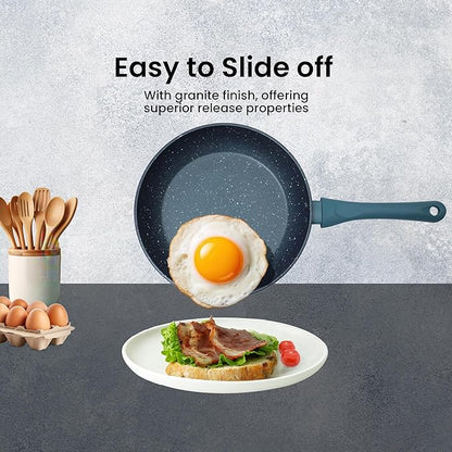 Solara Non Stick Frying Pan 24cm Granite Omlette Egg Pan Induction & Gas Fry Pan Bezel Colour