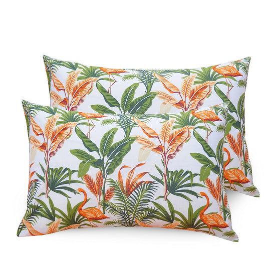 Huesland by Ahmedabad Cotton 144 TC Cotton Pillow Covers Set of 2 | Orange