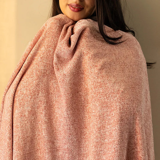 Sashaa World Soft Chenille Throw Blanket Colour Rose Pink